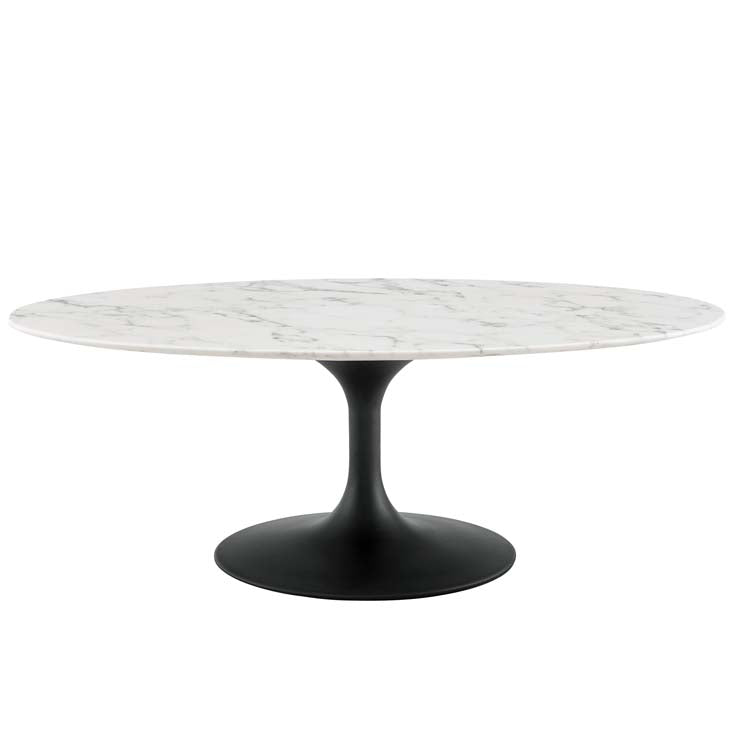 Tulip 48" Oval-Shaped Artificial Marble Coffee Table - living-essentials